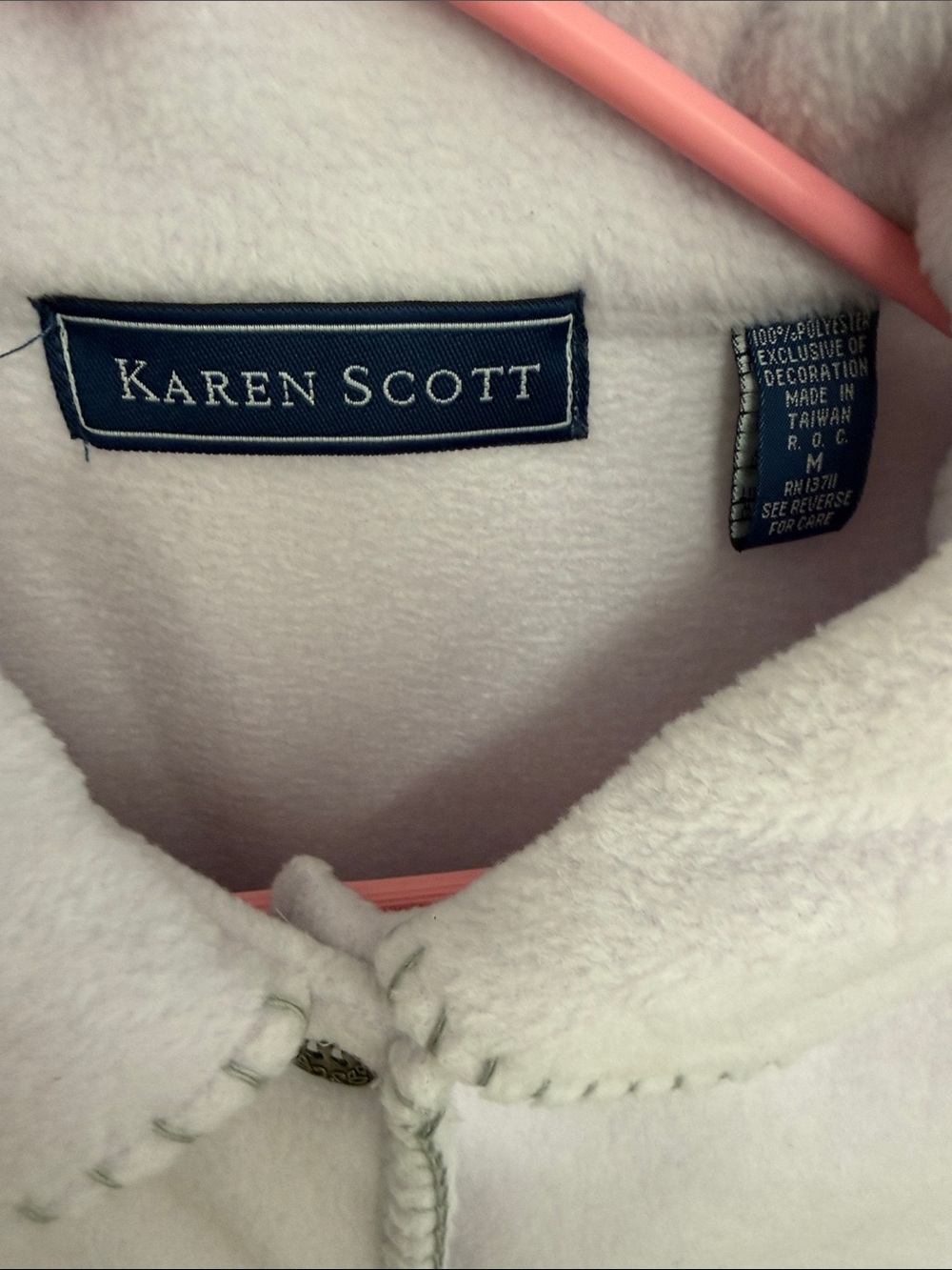 Karen Scott Light Lavender Fleece Scenic Button-Up Jacket - Picture 2 of 7